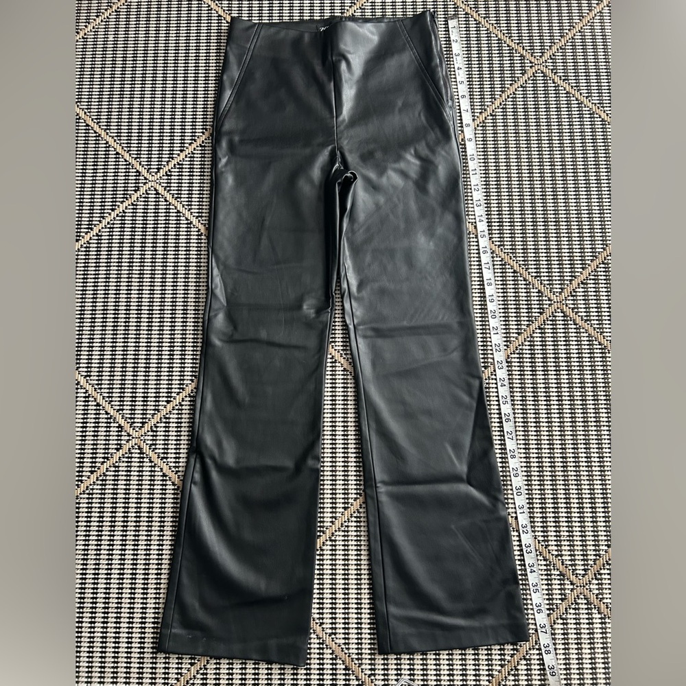 Zara Black Faux Leather Trousers